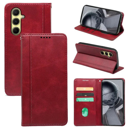 For Samsung Galaxy A05s 4G Phone Case Calf Texture Card Slots PU Leather Flip Cover