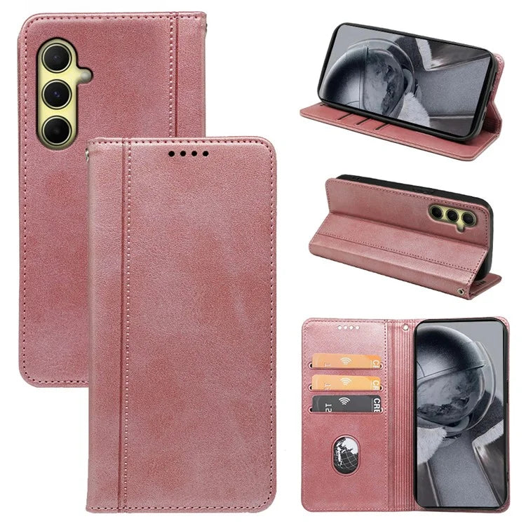 For Samsung Galaxy A05s 4G Phone Case Calf Texture Card Slots PU Leather Flip Cover
