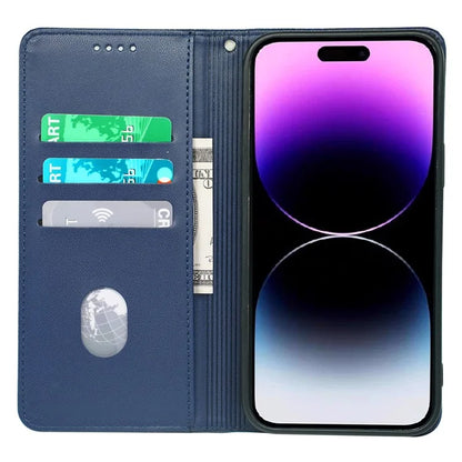 For iPhone 15 Pro Case Four-Leaf Clover Leather Flip Phone Cover