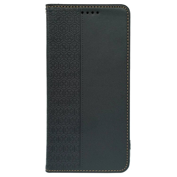 For iPhone 15 Pro Case Four-Leaf Clover Leather Flip Phone Cover