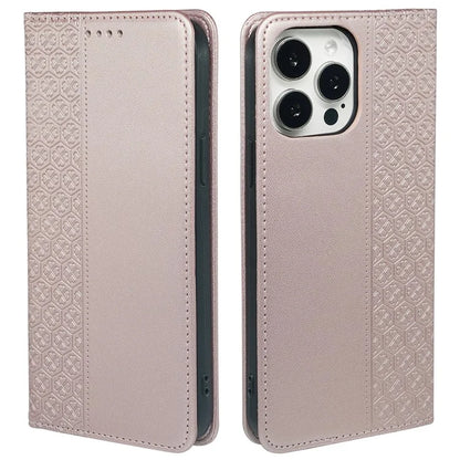 For iPhone 15 Pro Case Four-Leaf Clover Leather Flip Phone Cover
