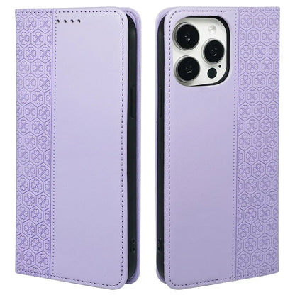 For iPhone 15 Pro Case Four-Leaf Clover Leather Flip Phone Cover