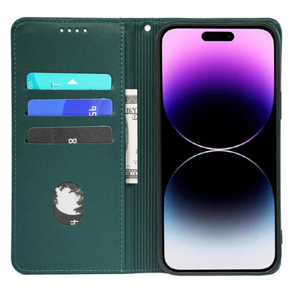 For iPhone 15 Pro Max Case Four-Leaf Clover Leather Flip Phone Cover