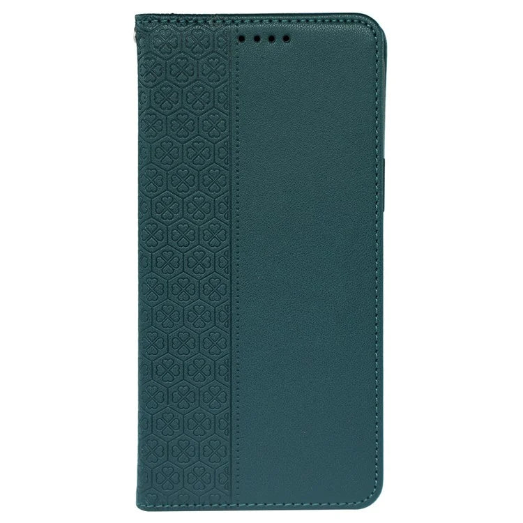 For iPhone 15 Pro Max Case Four-Leaf Clover Leather Flip Phone Cover