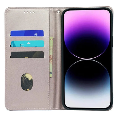 For iPhone 13 Pro Case Four-Leaf Clover Imprinted Leather Folio Phone Cover