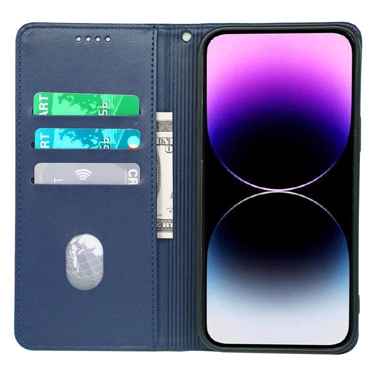 For iPhone 13 Pro Case Four-Leaf Clover Imprinted Leather Folio Phone Cover