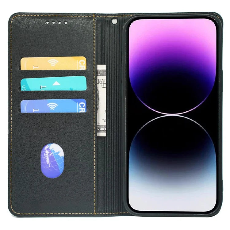 For iPhone 13 Pro Case Four-Leaf Clover Imprinted Leather Folio Phone Cover