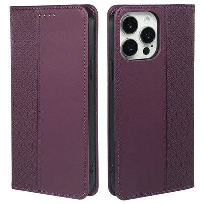 For iPhone 13 Pro Case Four-Leaf Clover Imprinted Leather Folio Phone Cover
