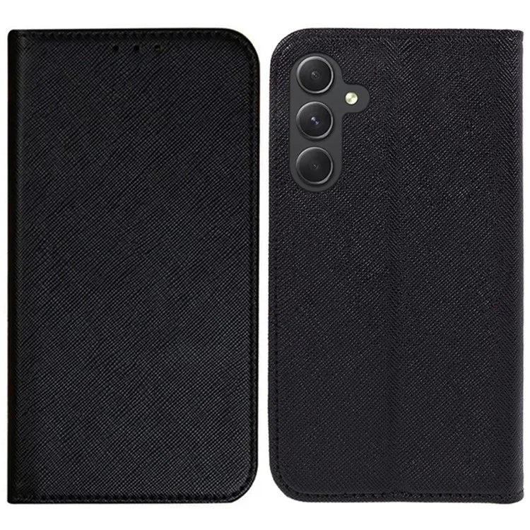 For Samsung Galaxy M35 5G Case Cross Texture PU Leather Wallet Phone Cover