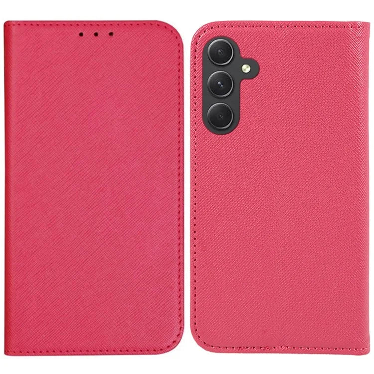 For Samsung Galaxy M35 5G Case Cross Texture PU Leather Wallet Phone Cover