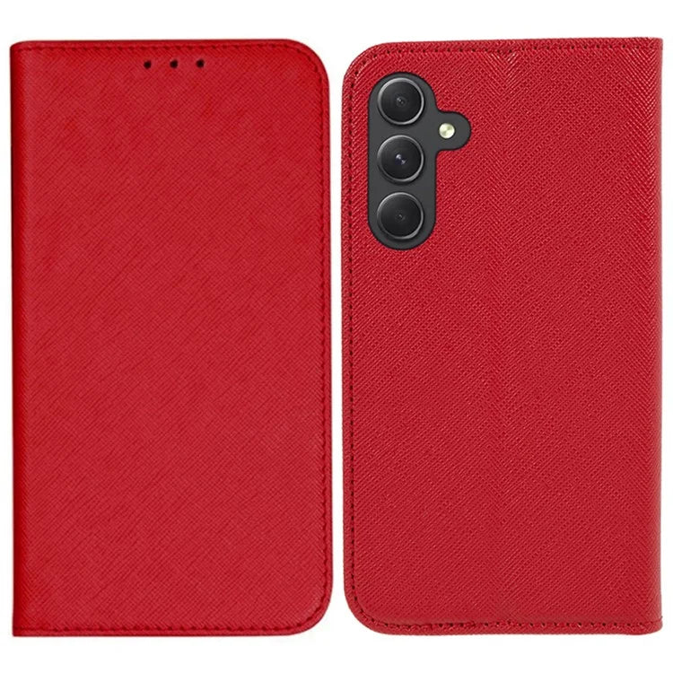 For Samsung Galaxy M35 5G Case Cross Texture PU Leather Wallet Phone Cover