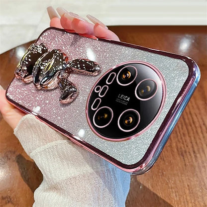 For Xiaomi 14 Ultra Case Electroplating Rabbit PC+TPU Phone Cover Hidden  Kickstand