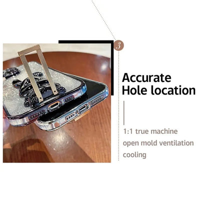 For Xiaomi 14 Ultra Case Electroplating Rabbit PC+TPU Phone Cover Hidden  Kickstand