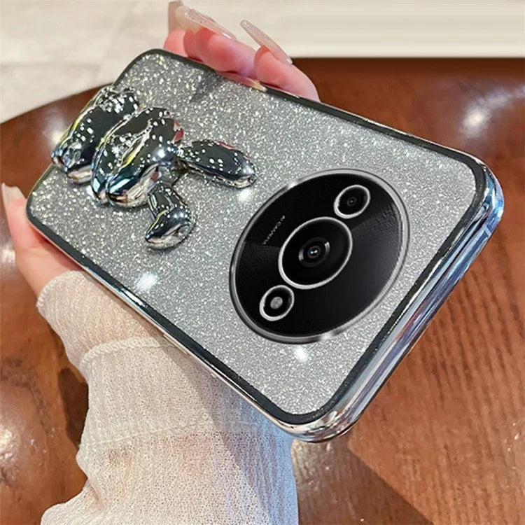 For Xiaomi Redmi A3 / Poco C61 4G Case with Bracket Cartoon Rabbit  PC+TPU Phone Cover