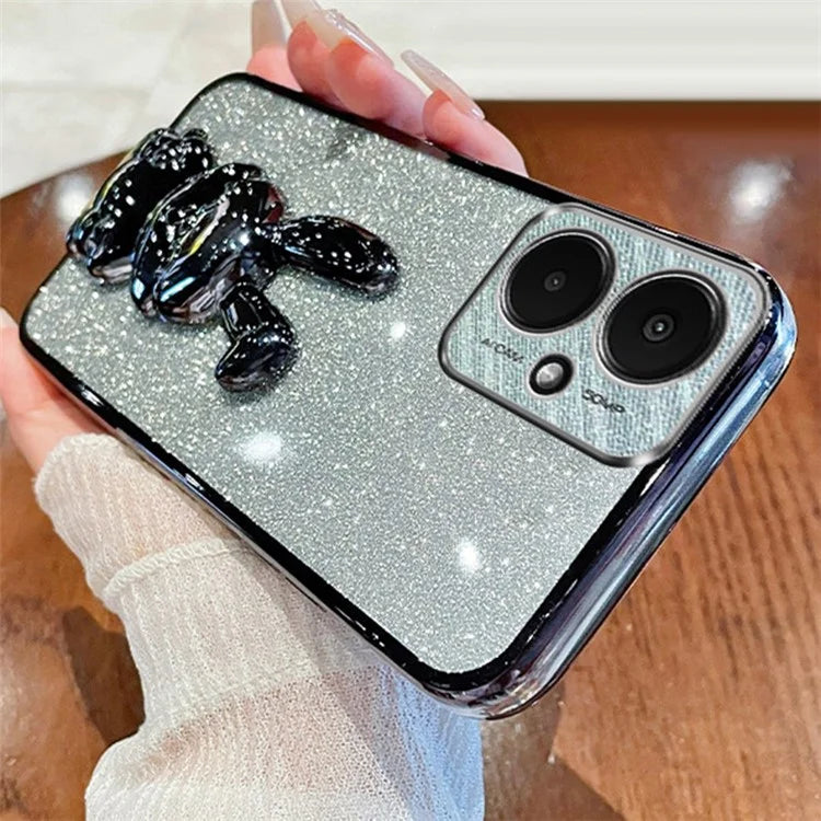 For Xiaomi Redmi 13C 5G / 13R 5G / Poco M6 5G Case PC+TPU Phone Cover Cartoon Rabbit Kickstand
