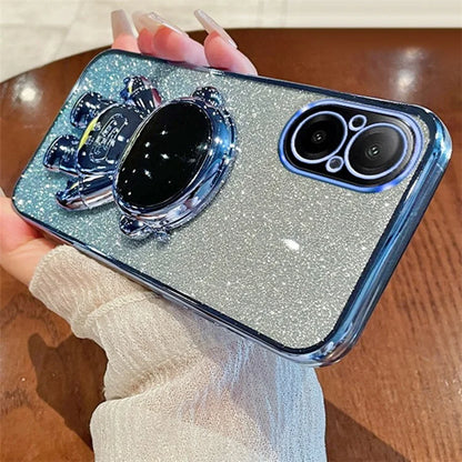 For Realme C67 4G Case Astronaut Kickstand PC+TPU Electroplating Phone Cover