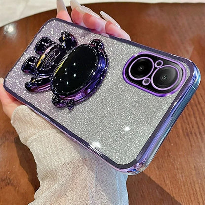 For Realme C67 4G Case Astronaut Kickstand PC+TPU Electroplating Phone Cover