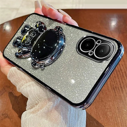 For Realme C67 4G Case Astronaut Kickstand PC+TPU Electroplating Phone Cover
