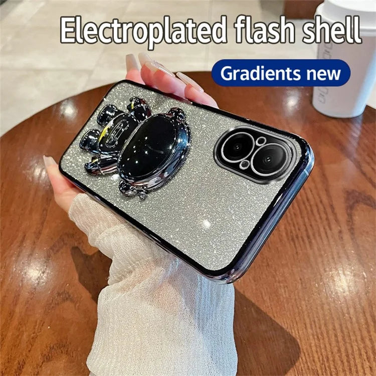 For Realme C67 4G Case Astronaut Kickstand PC+TPU Electroplating Phone Cover