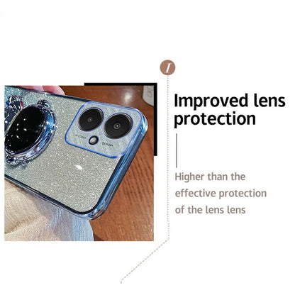 For Xiaomi Redmi 13C 5G / 13R 5G / Poco M6 5G Case Electroplated PC+TPU Phone Cover Astronaut Kickstand