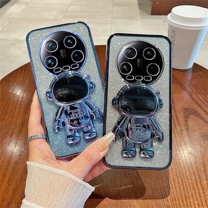 For Xiaomi 14 Ultra Case Astronaut Kickstand PC+TPU Glitter Phone Cover