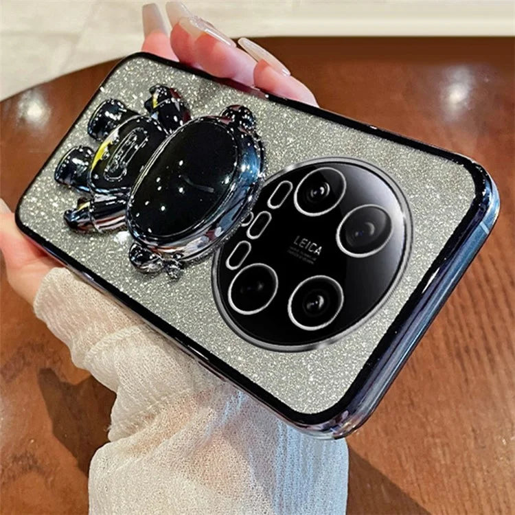For Xiaomi 14 Ultra Case Astronaut Kickstand PC+TPU Glitter Phone Cover
