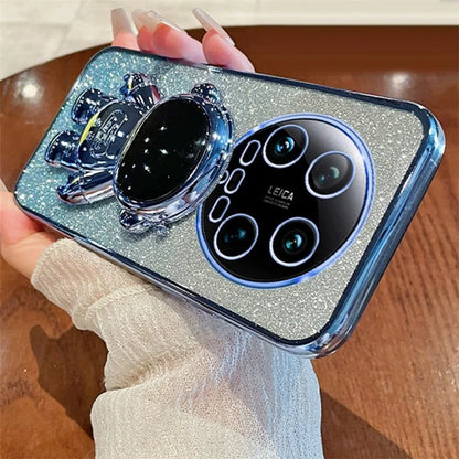 For Xiaomi 14 Ultra Case Astronaut Kickstand PC+TPU Glitter Phone Cover