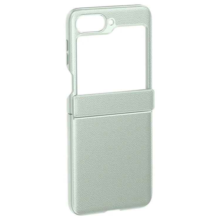 For Samsung Galaxy Z Flip6 5G Case Leather+PC Hinge Design Phone Cover with Rear Screen Film