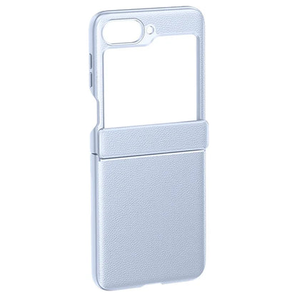 For Samsung Galaxy Z Flip6 5G Case Leather+PC Hinge Design Phone Cover with Rear Screen Film