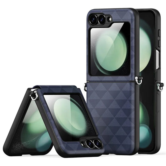 DUX DUCIS Fitt Series for Samsung Galaxy Z Flip6 5G Case Rhombus Leather+TPU Phone Cover