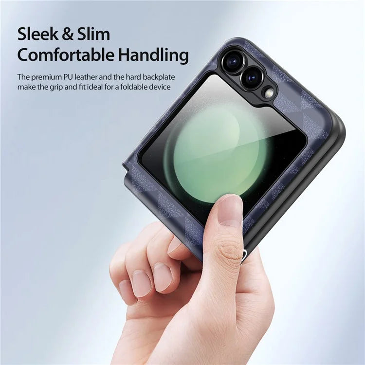 DUX DUCIS Fitt Series for Samsung Galaxy Z Flip6 5G Case Rhombus Leather+TPU Phone Cover