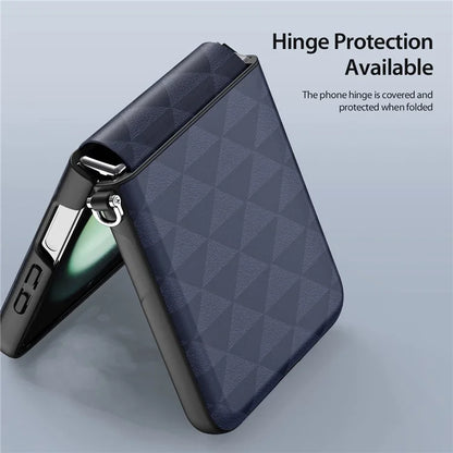 DUX DUCIS Fitt Series for Samsung Galaxy Z Flip6 5G Case Rhombus Leather+TPU Phone Cover