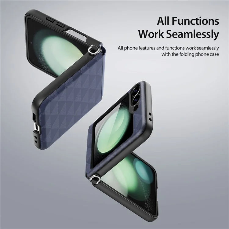 DUX DUCIS Fitt Series for Samsung Galaxy Z Flip6 5G Case Rhombus Leather+TPU Phone Cover