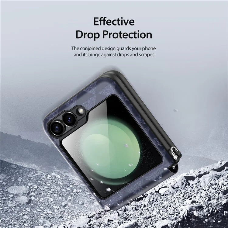 DUX DUCIS Fitt Series for Samsung Galaxy Z Flip6 5G Case Rhombus Leather+TPU Phone Cover