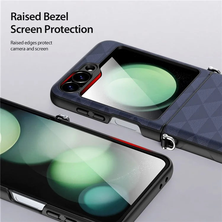 DUX DUCIS Fitt Series for Samsung Galaxy Z Flip6 5G Case Rhombus Leather+TPU Phone Cover