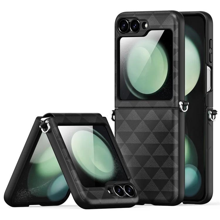 DUX DUCIS Fitt Series for Samsung Galaxy Z Flip6 5G Case Rhombus Leather+TPU Phone Cover
