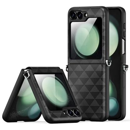 DUX DUCIS Fitt Series for Samsung Galaxy Z Flip6 5G Case Rhombus Leather+TPU Phone Cover
