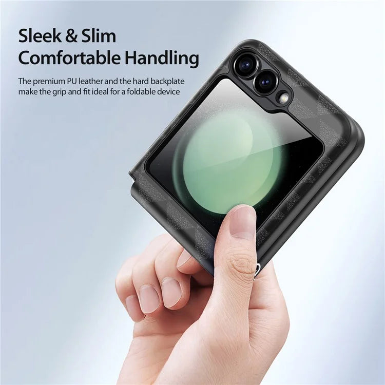 DUX DUCIS Fitt Series for Samsung Galaxy Z Flip6 5G Case Rhombus Leather+TPU Phone Cover