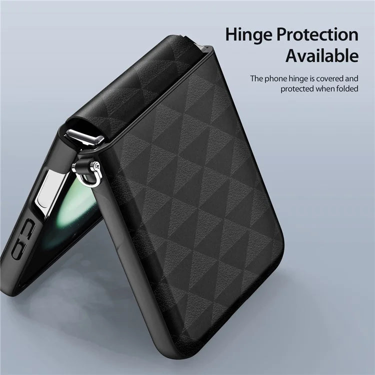 DUX DUCIS Fitt Series for Samsung Galaxy Z Flip6 5G Case Rhombus Leather+TPU Phone Cover