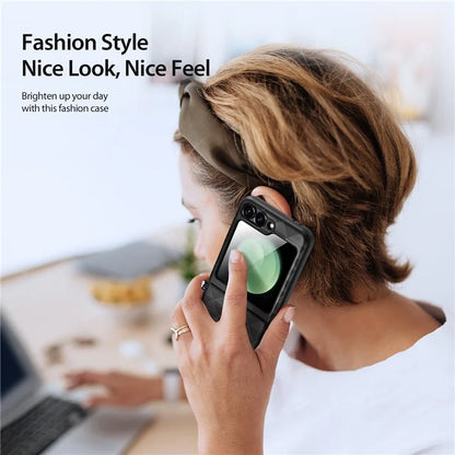 DUX DUCIS Fitt Series for Samsung Galaxy Z Flip6 5G Case Rhombus Leather+TPU Phone Cover