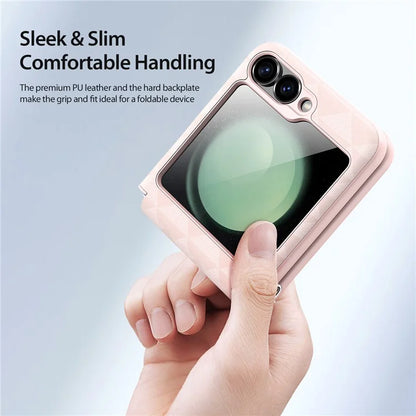 DUX DUCIS Fitt Series for Samsung Galaxy Z Flip6 5G Case Rhombus Leather+TPU Phone Cover