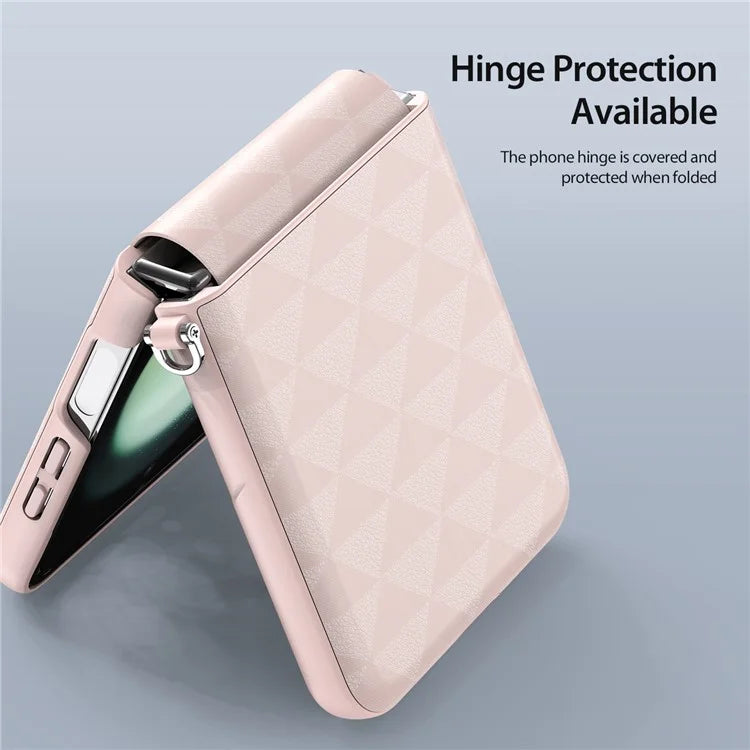 DUX DUCIS Fitt Series for Samsung Galaxy Z Flip6 5G Case Rhombus Leather+TPU Phone Cover