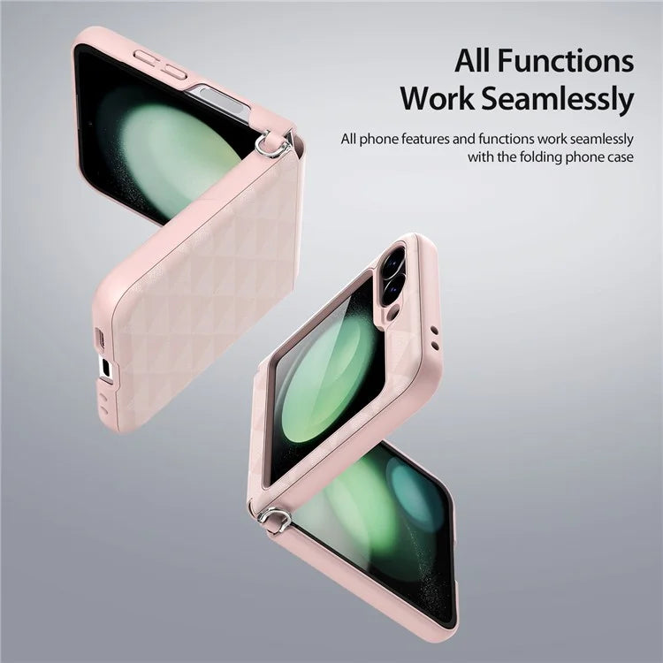 DUX DUCIS Fitt Series for Samsung Galaxy Z Flip6 5G Case Rhombus Leather+TPU Phone Cover