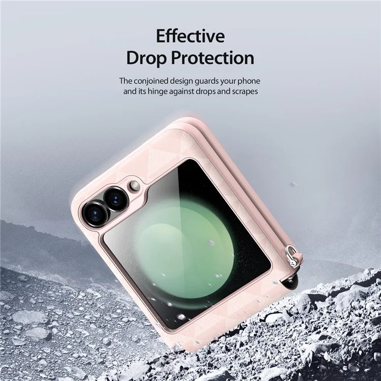 DUX DUCIS Fitt Series for Samsung Galaxy Z Flip6 5G Case Rhombus Leather+TPU Phone Cover