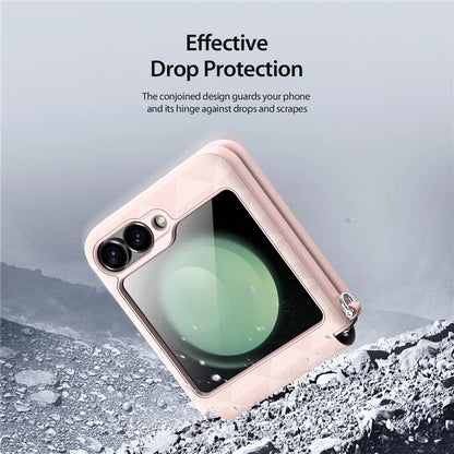 DUX DUCIS Fitt Series for Samsung Galaxy Z Flip6 5G Case Rhombus Leather+TPU Phone Cover