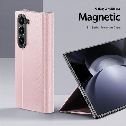 DUX DUCIS Bril Series for Samsung Galaxy Z Fold6 5G Case Card Slot Leather Stand Phone Cover