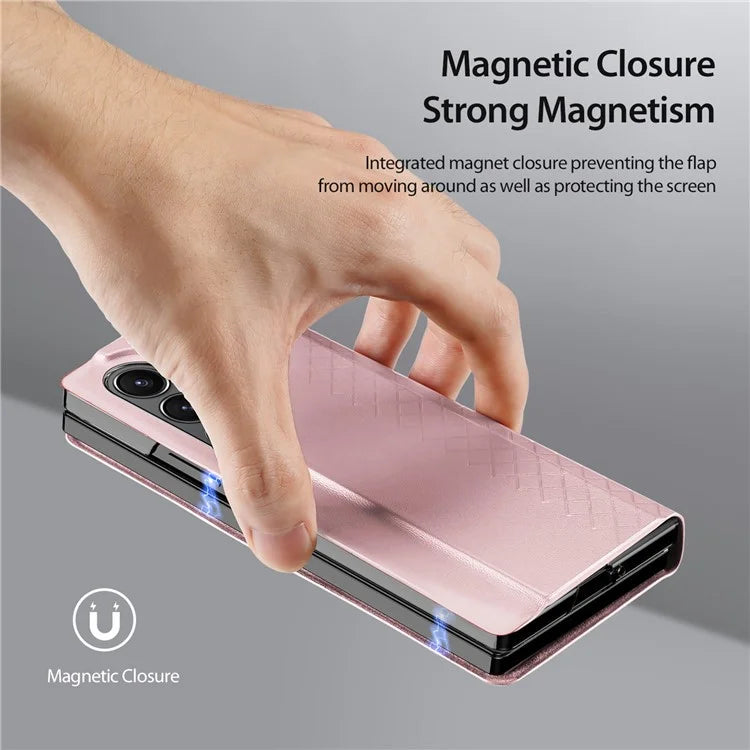 DUX DUCIS Bril Series for Samsung Galaxy Z Fold6 5G Case Card Slot Leather Stand Phone Cover