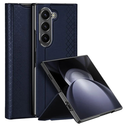 DUX DUCIS Bril Series for Samsung Galaxy Z Fold6 5G Case Card Slot Leather Stand Phone Cover
