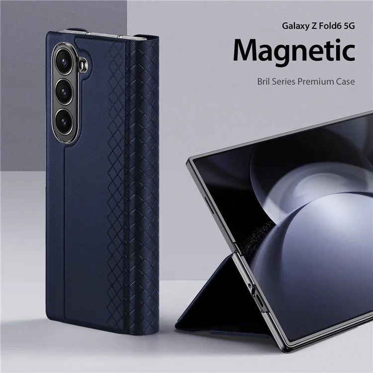 DUX DUCIS Bril Series for Samsung Galaxy Z Fold6 5G Case Card Slot Leather Stand Phone Cover