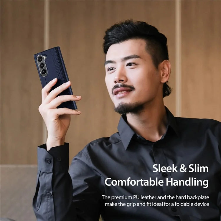 DUX DUCIS Bril Series for Samsung Galaxy Z Fold6 5G Case Card Slot Leather Stand Phone Cover